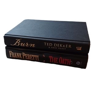 Burn by Ted Dekker and Erin Healy and The Oath by Frank E Peretti. Novels
